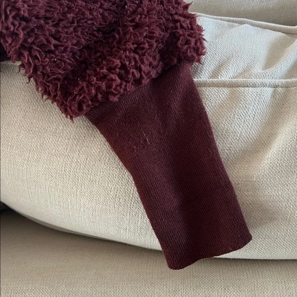 Nordic Beach Burgundy Color Sherpa Jacket - Picture 4 of 5